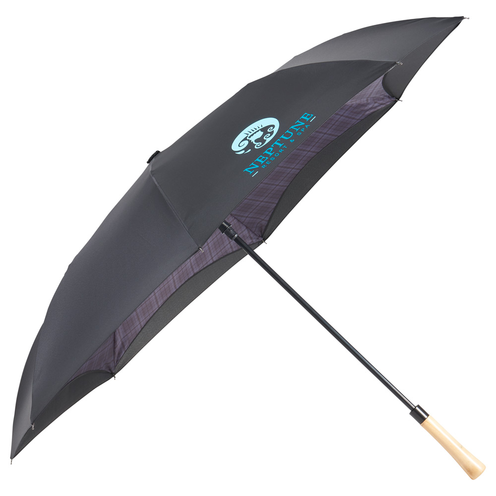 48" Recycled PET Auto Open Plaid Inversion Umbrella - SC109